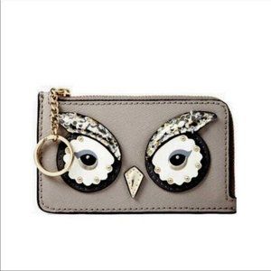 New KATE SPADE star bright owl poppy card holder